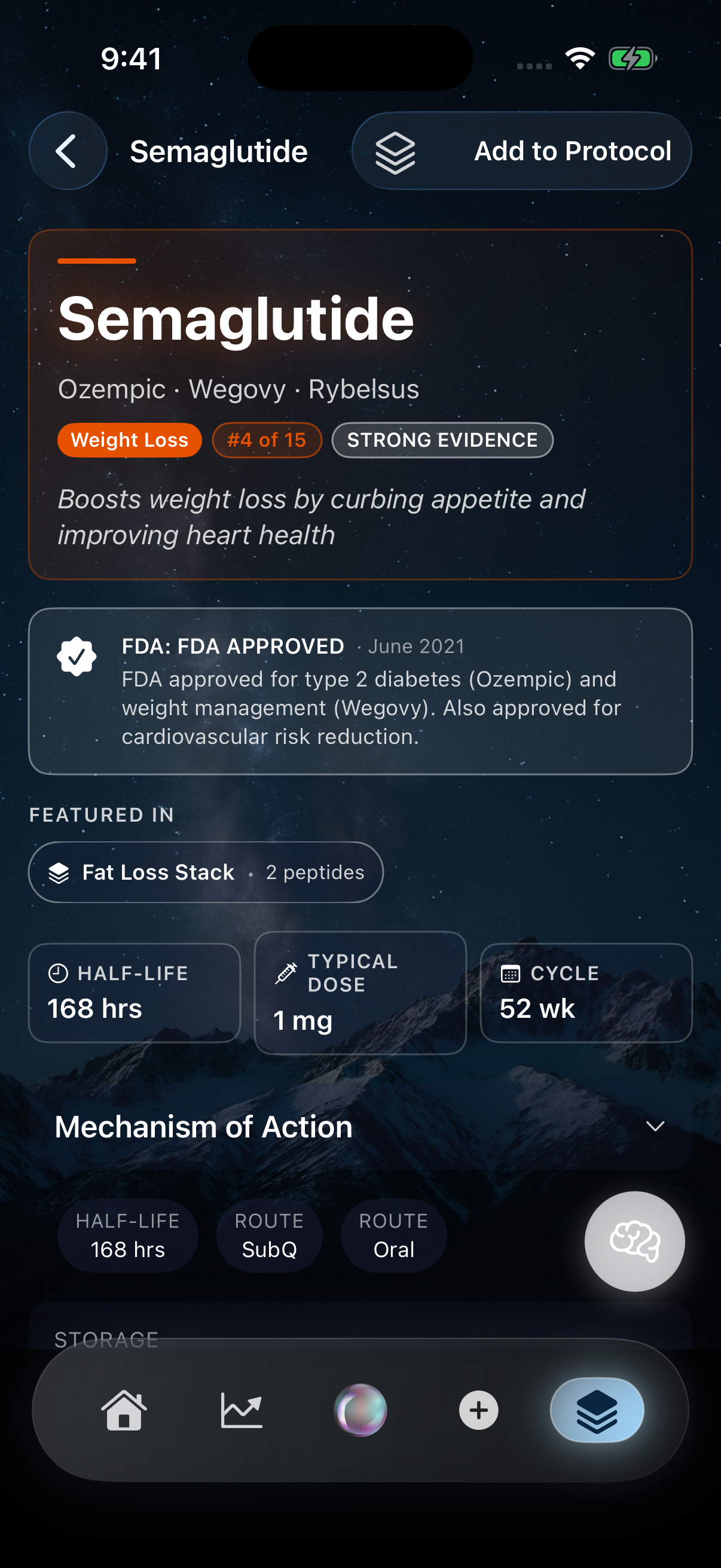 Research detail screen